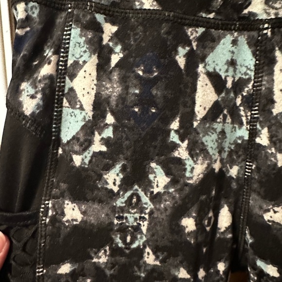 POP Fit Blue, Gray, and Black Patterned Leggings (Athletic/Athlesiure) - Picture 2 of 3